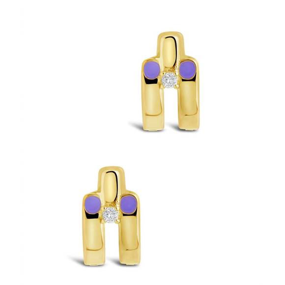 NEW STERLING FOREVER zella huggie hoops in gold - Picture 1 of 3